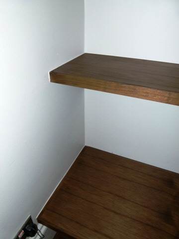 walnut shelving